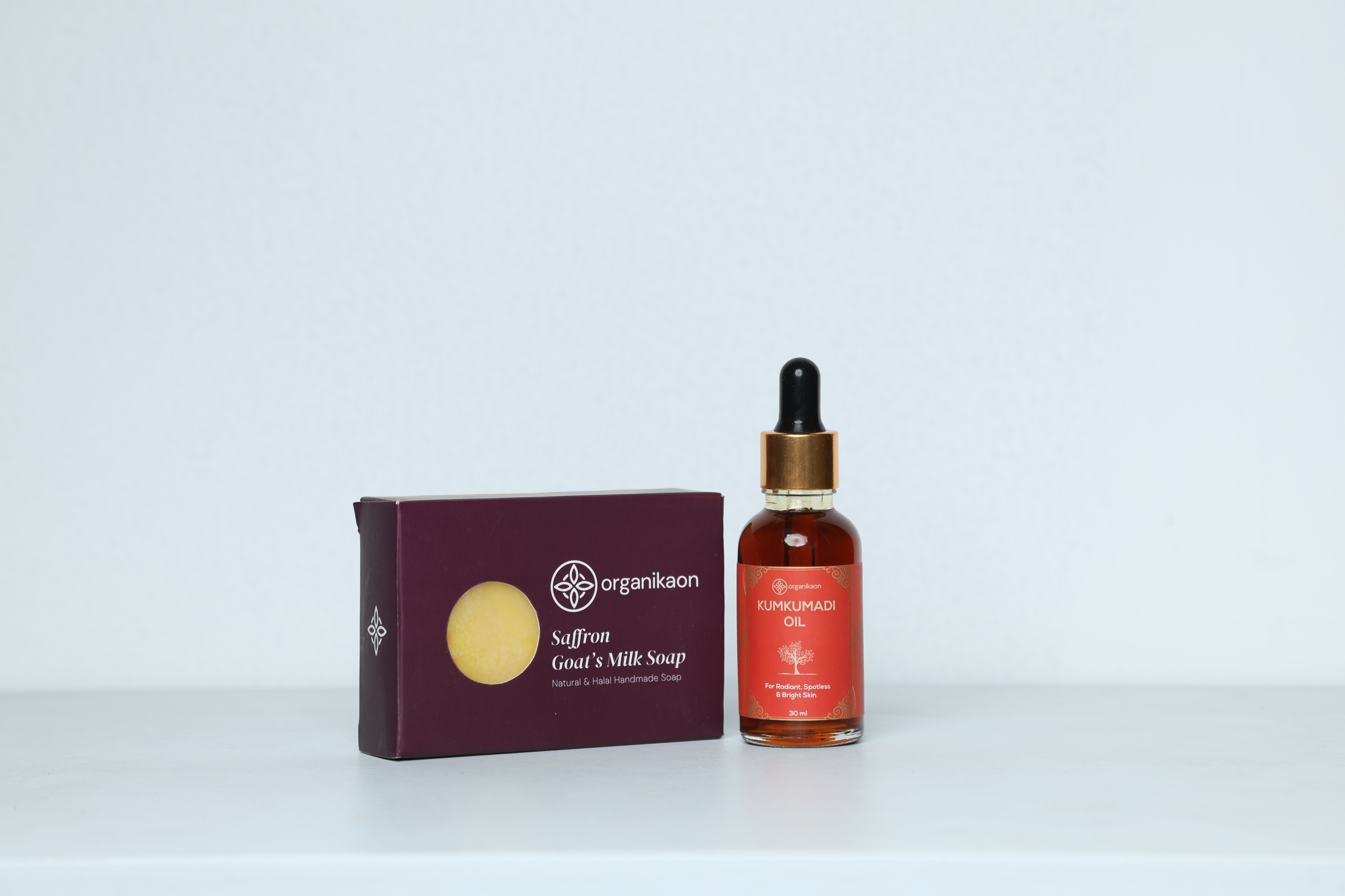 Organikaon Kumkumadi Oil & Saffron Goat Milk Soap Combo