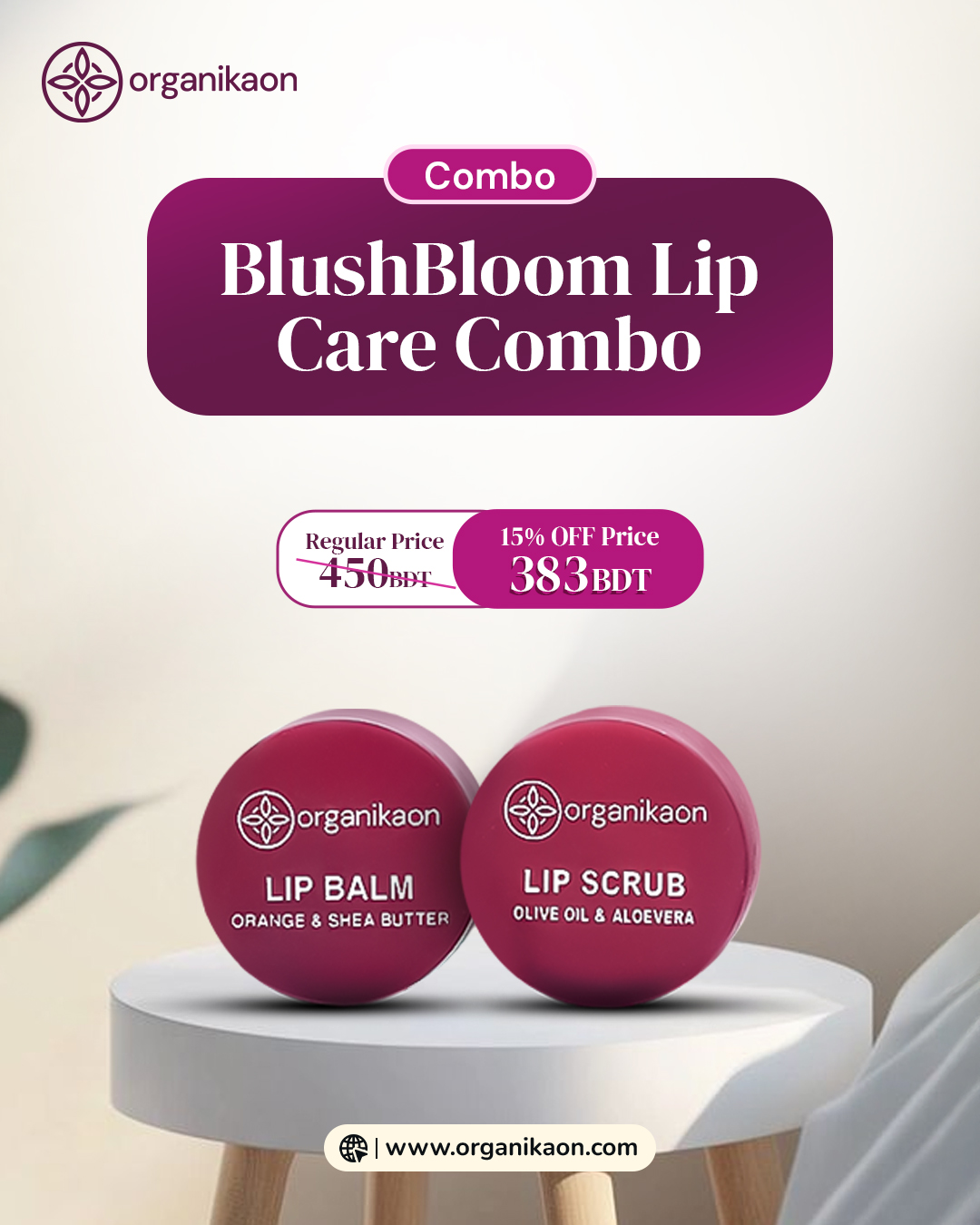 BlushBloom Lip Care | Organikaon Lip Combo
