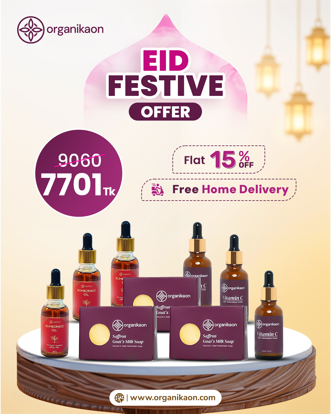 3 Kumkumadi Oil + 3 Saffron Goat's Milk Soap + 3 Triple Anti Oxident Vitamin C Serum