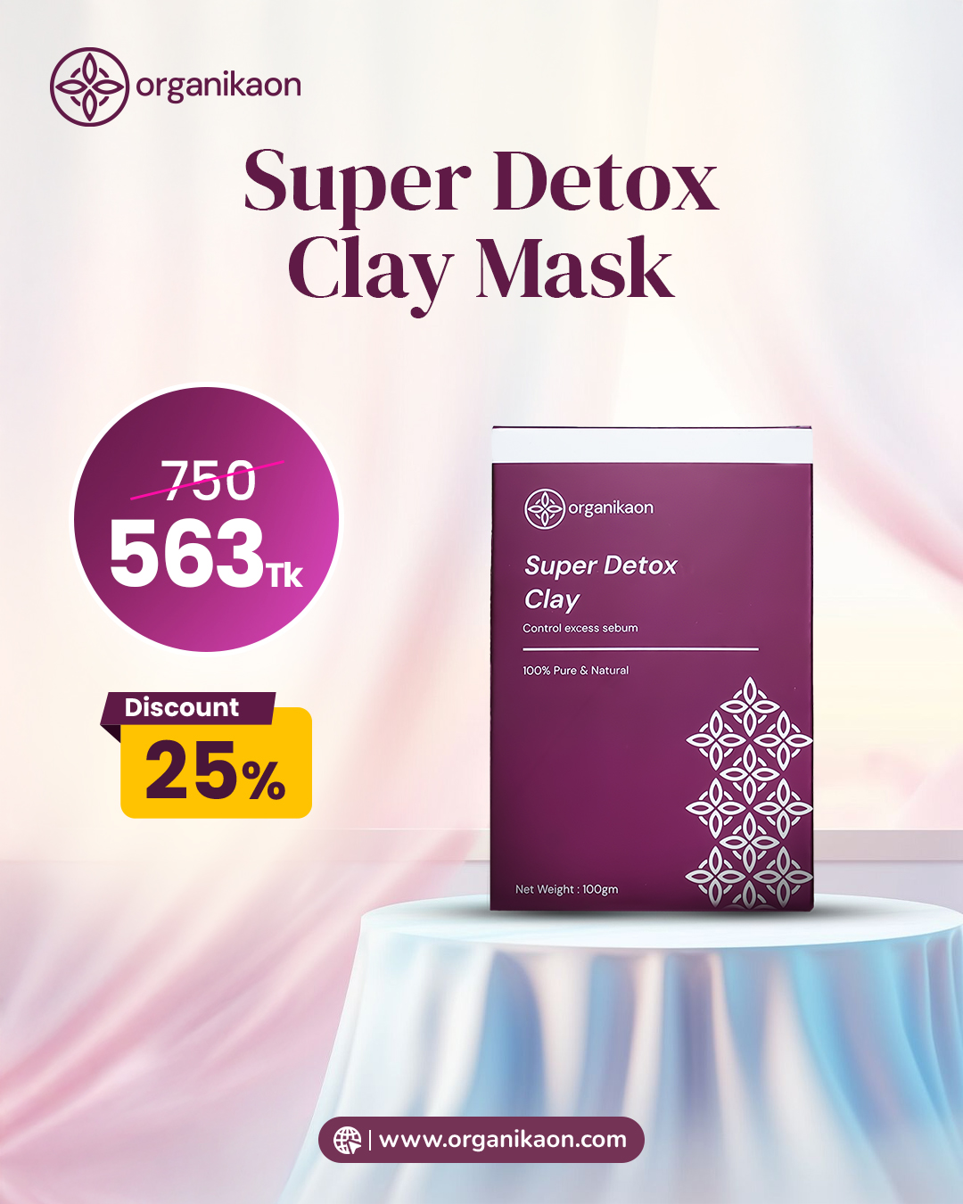 Organikaon Super Detox Clay Mask 100gm