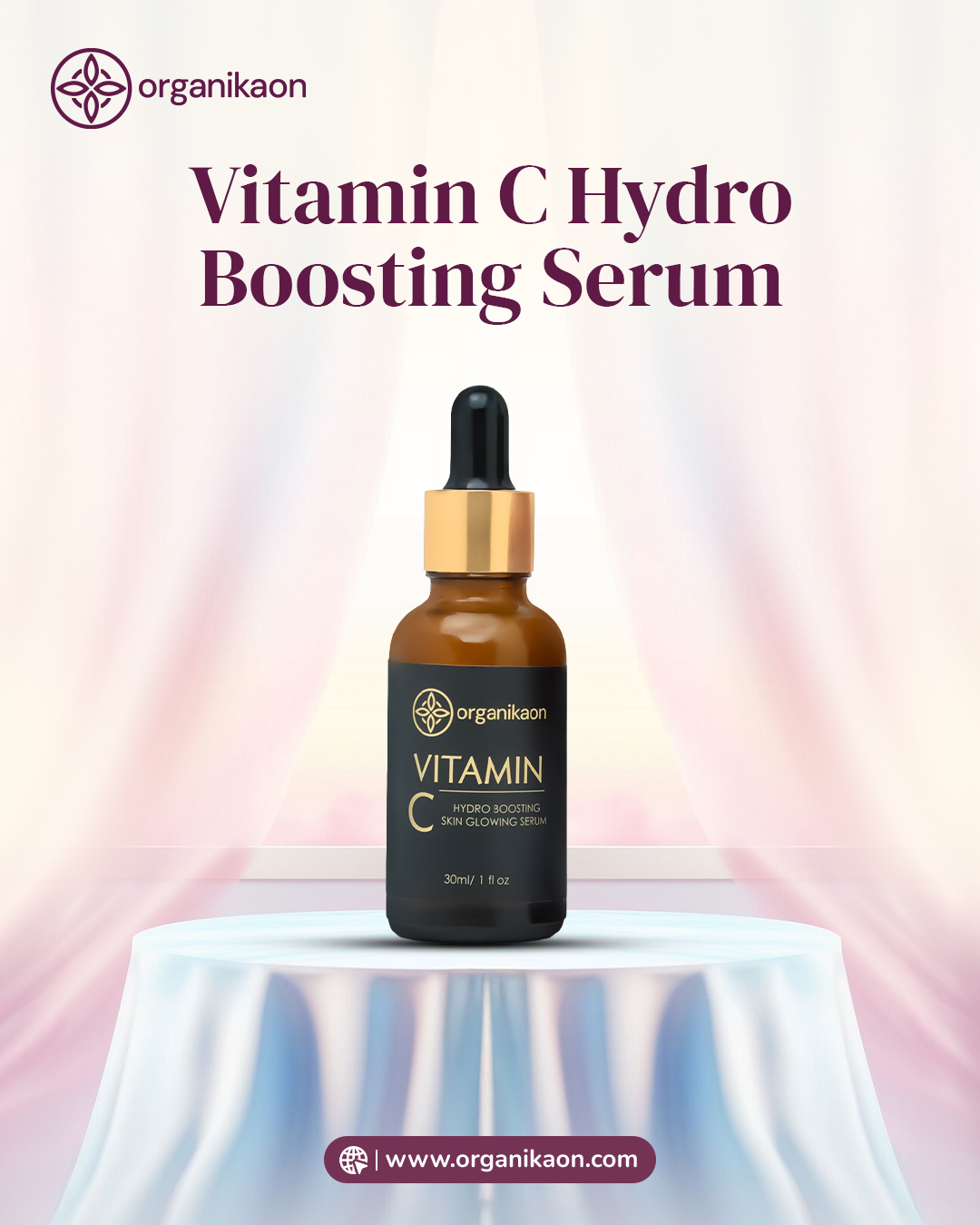 Organikaon Vitamin C Serum For Bright & Younger Skin! (Hydro Boosting) 30ml