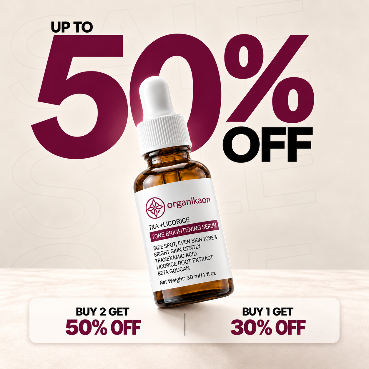 Organikaon TXA+LICORICE Tone Brightening Serum-30ml
