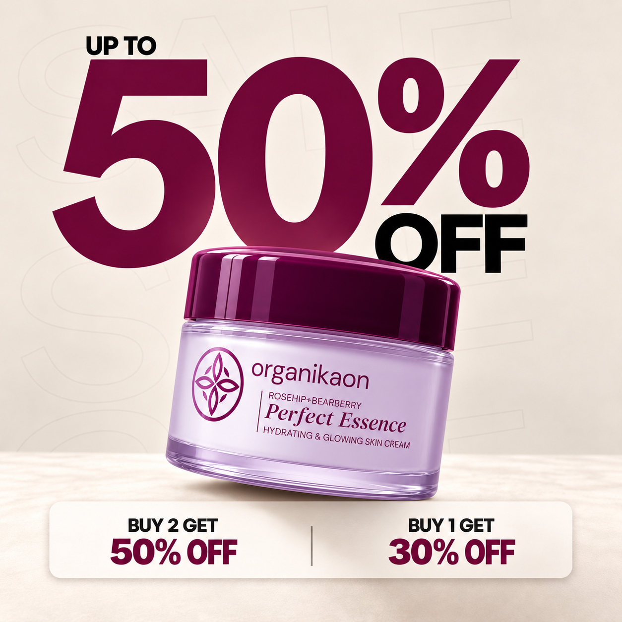 Organikaon Perfect Essence-Advance Rosehip + Bearberry Hydrating & Glowing Cream 30gm