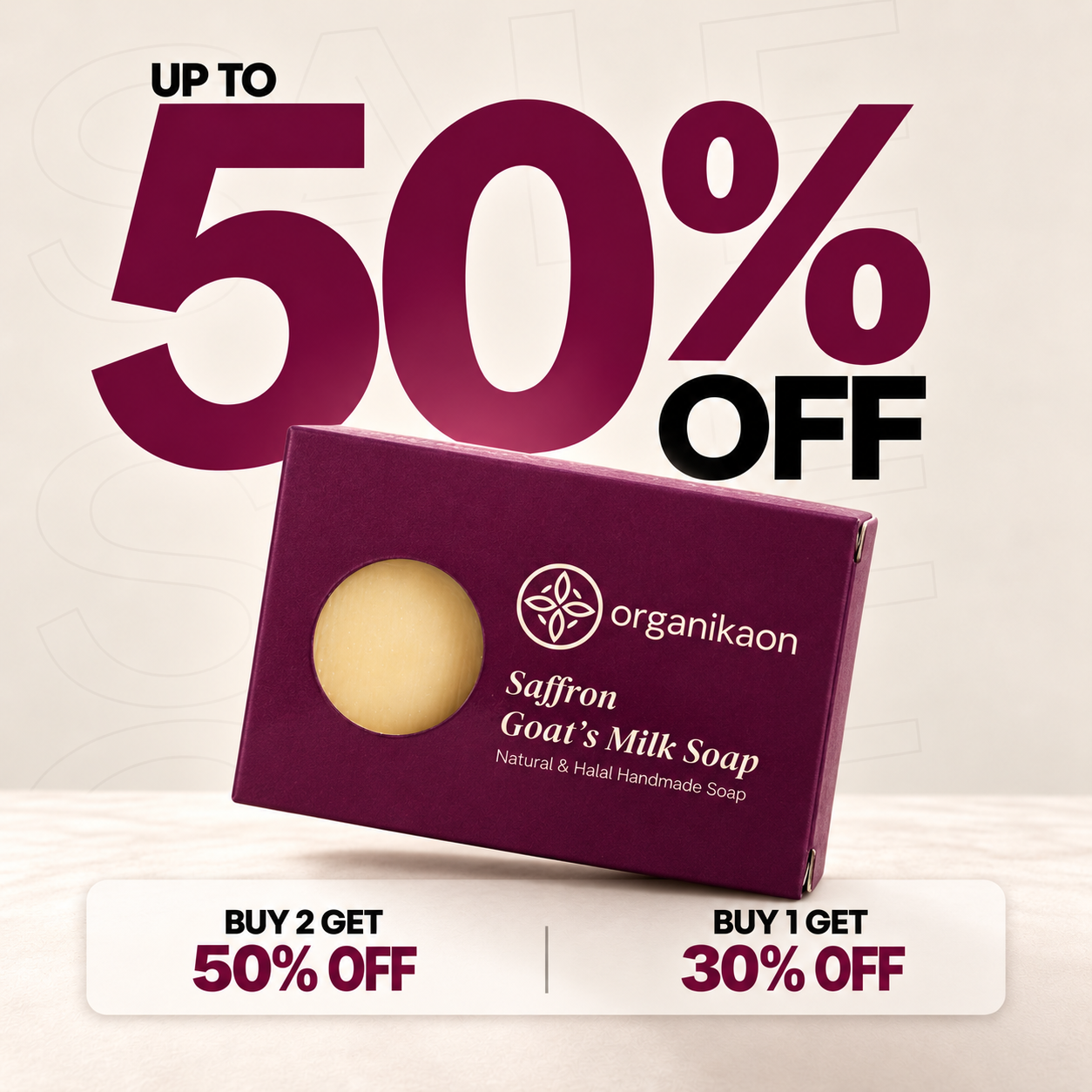 Organikaon Saffron Goat's Milk Cleansing Bar 100gm