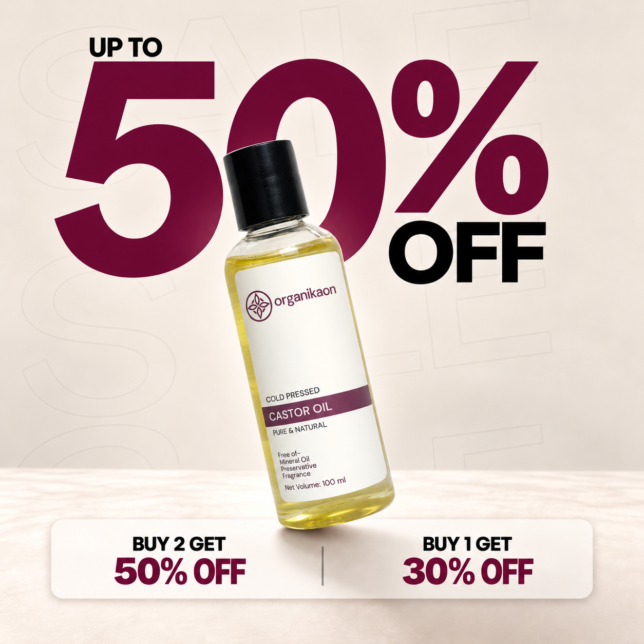 Organikaon Cold Pressed Castor Oil 100ml